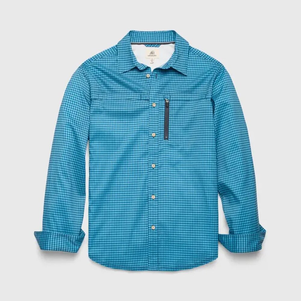 SURFSIDESUPPLY - Bass l/s plaid vented UPF15 fishing shirt